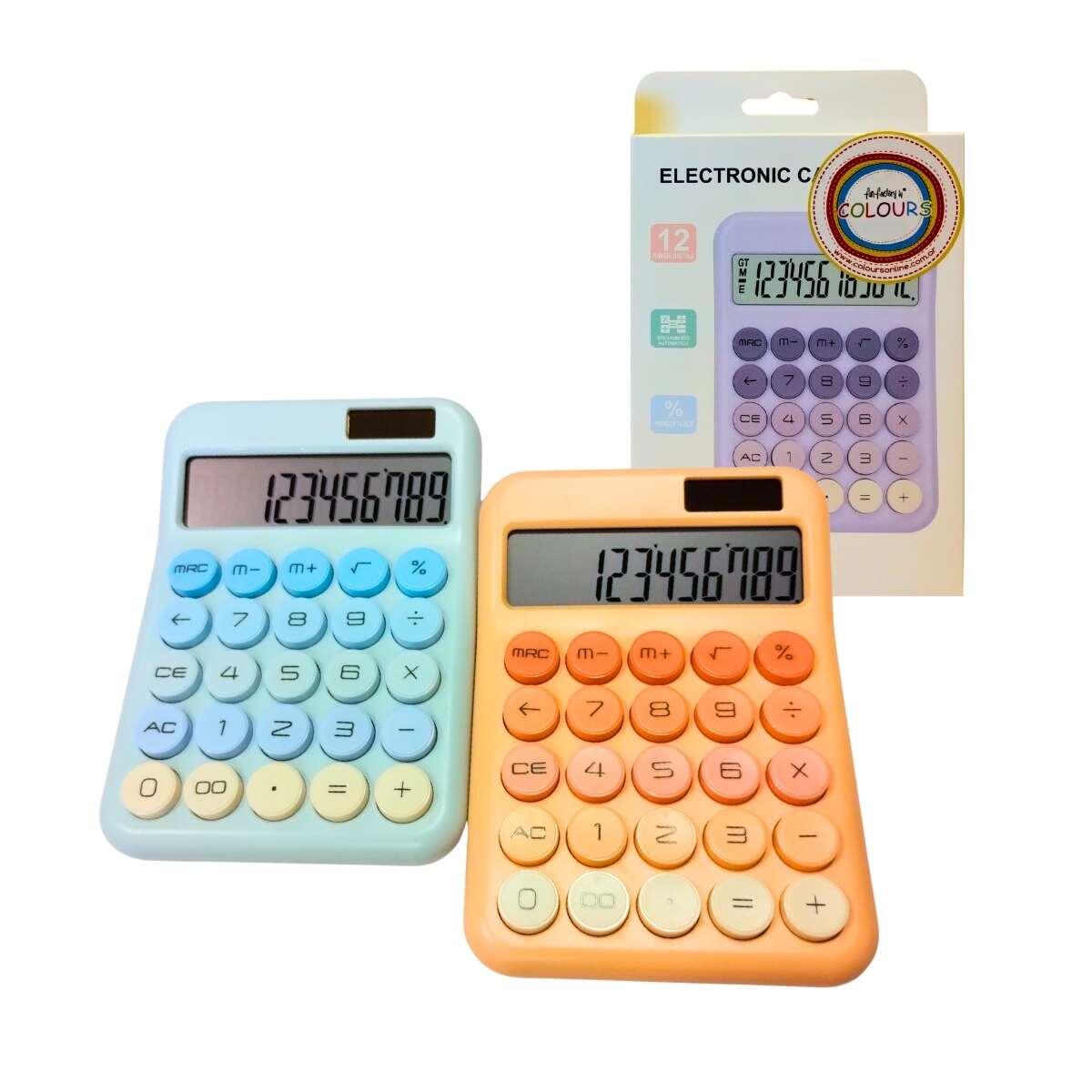 Calculadora solar y pila color pastel - OS-9190