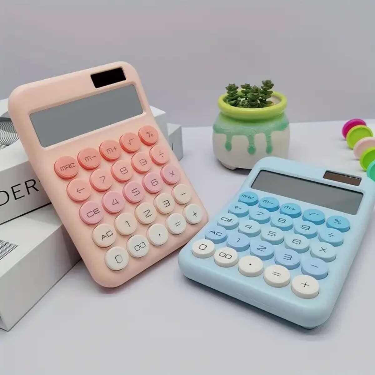 Calculadora solar y pila color pastel - OS-9190