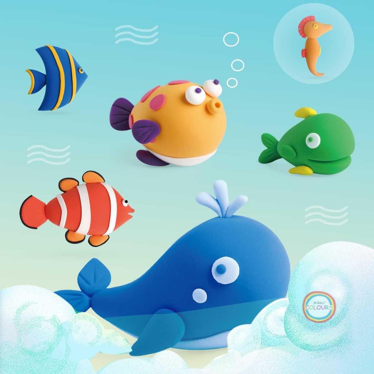 Masa Animales Marinos en pote x 4 colores