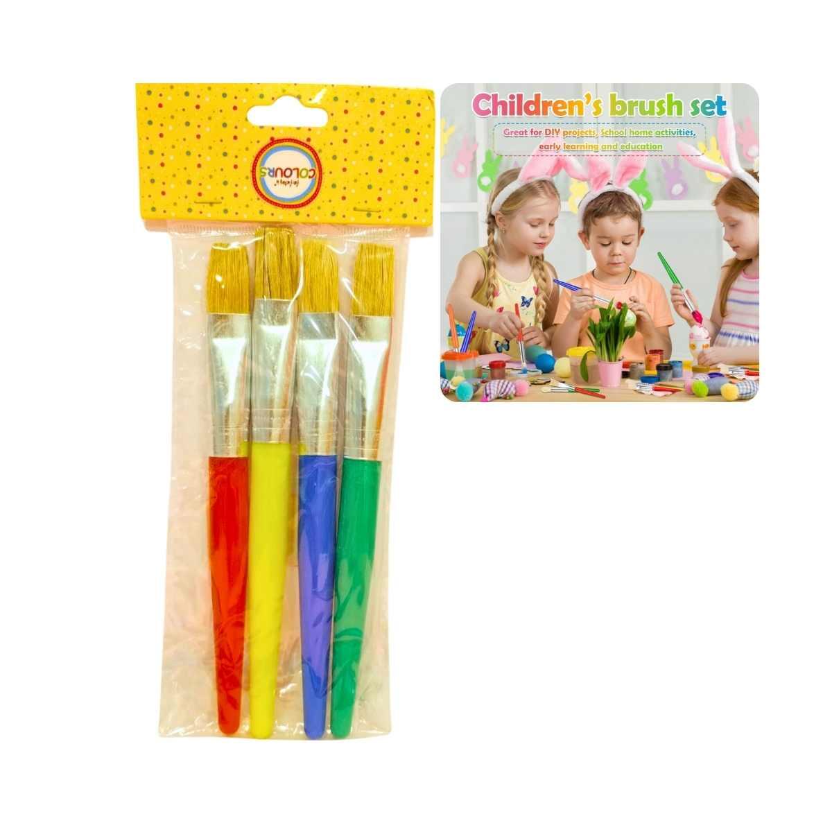 Set pinceles en brochas chatas x 4 unidades