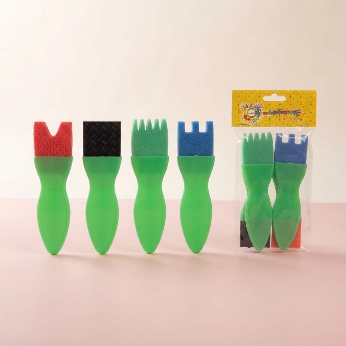 Set Artístico pinceles de goma eva x 4 unidades