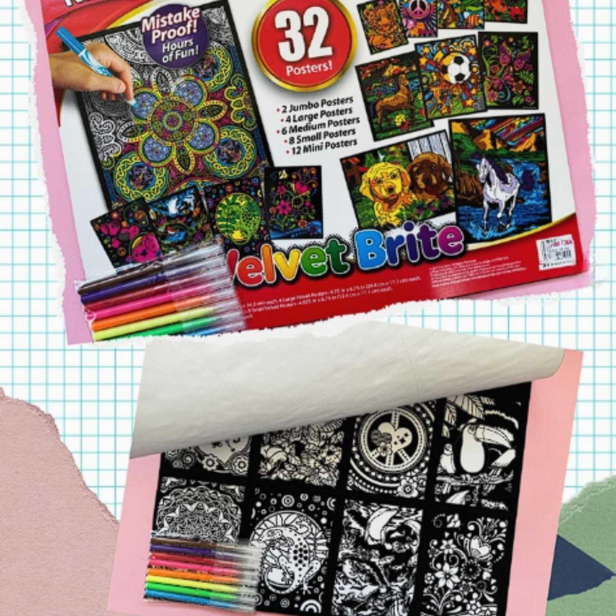 Set para pintar Velvet c/marcadores x 8 colores