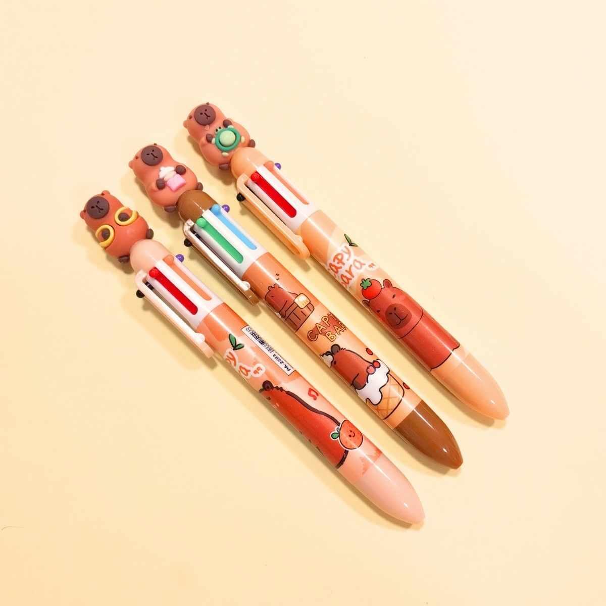 Boligrafo multi x 6 colores Capybara c/clip