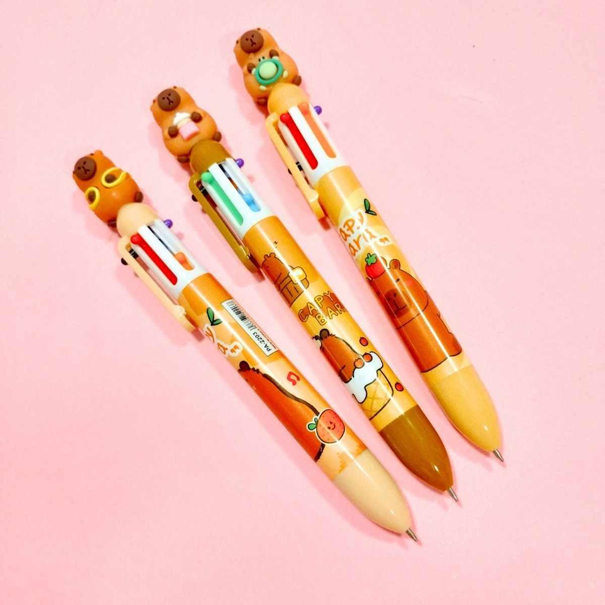 Boligrafo multi x 6 colores Capybara c/clip