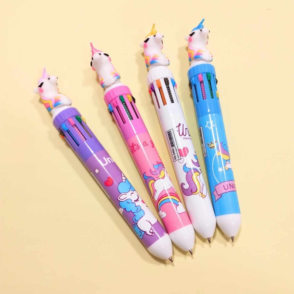 Boligrafo multi x 10 colores Unicornio 