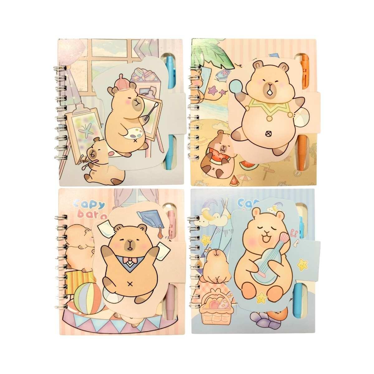 Libreta Capybara espiralada c/boligrafo