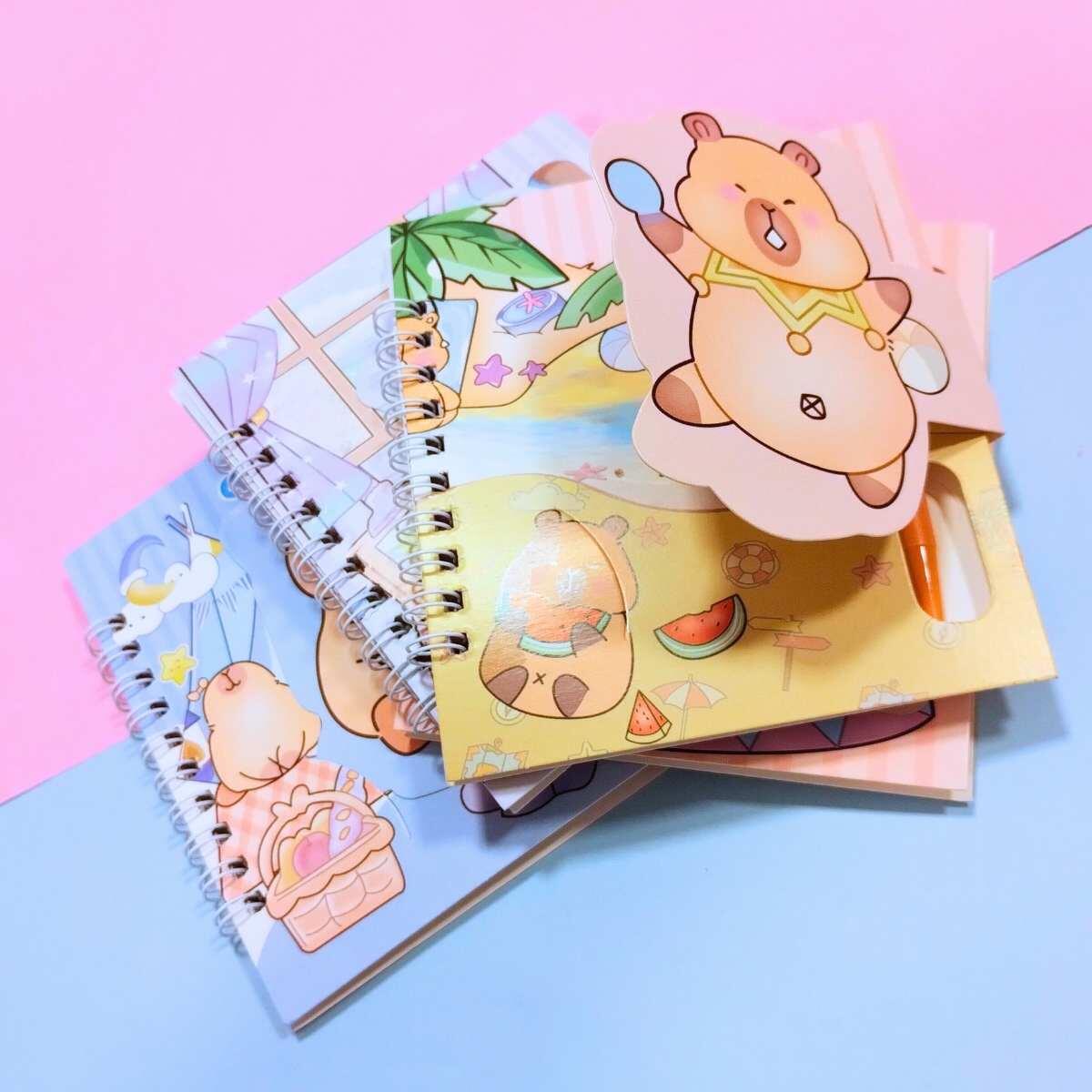 Libreta Capybara espiralada c/boligrafo