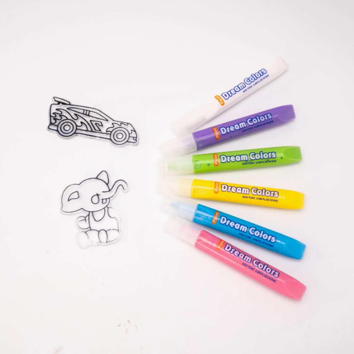 Pegamento Magic Deco x 6 colores 3D + 2 llaveros en blister