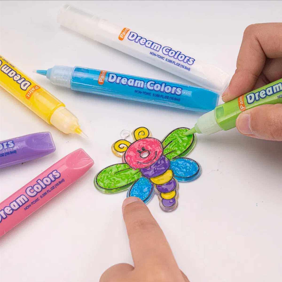 Pegamento Magic Deco x 6 colores 3D + 2 llaveros en blister