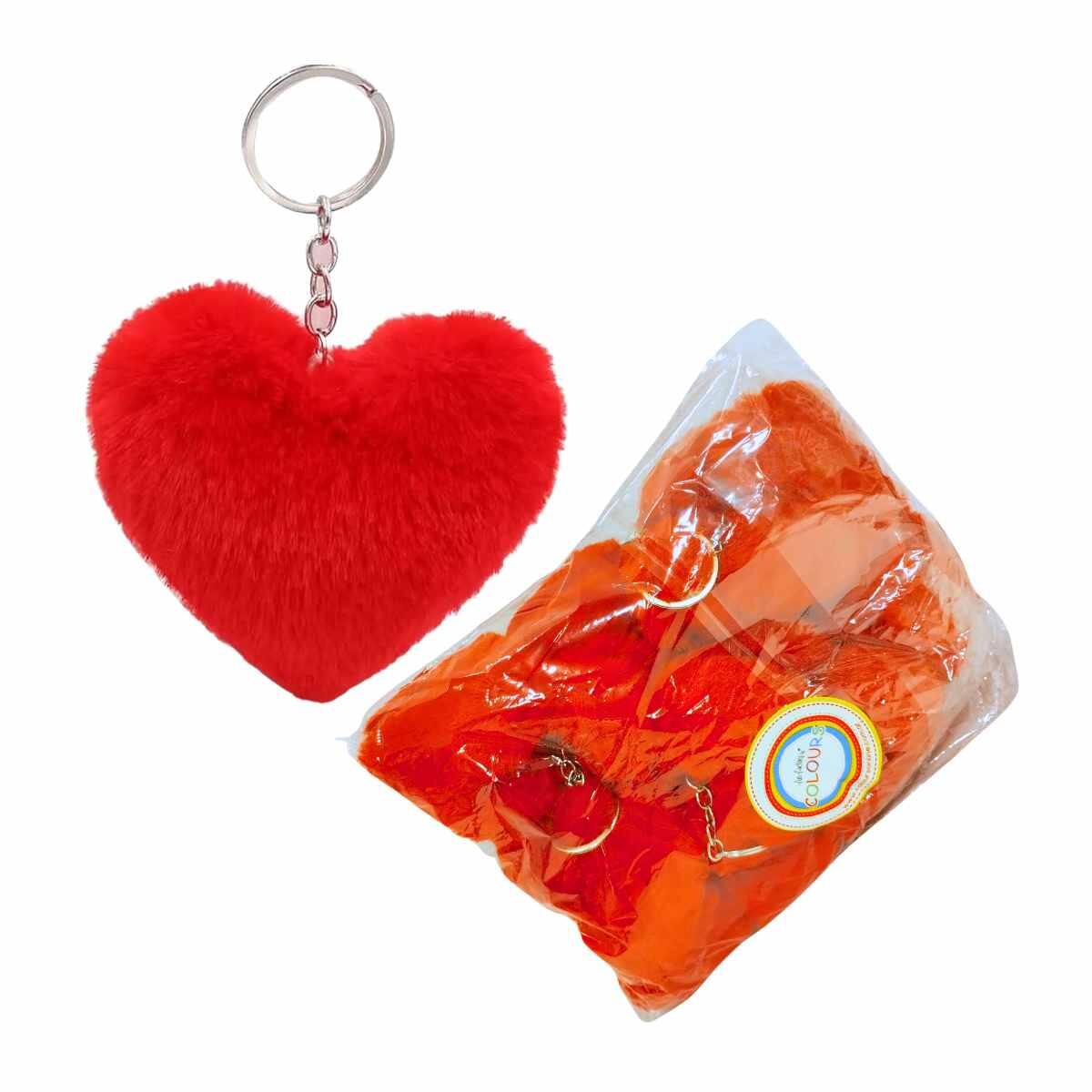 Llavero Corazon peluche rojo