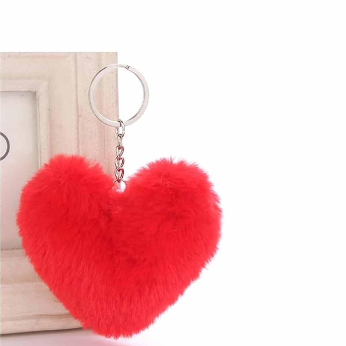 Llavero Corazon peluche rojo