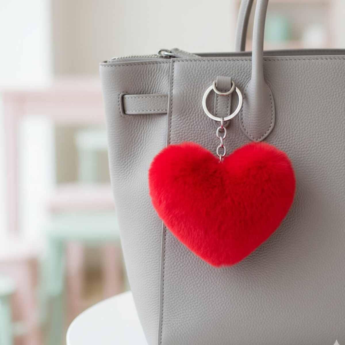 Llavero Corazon peluche rojo