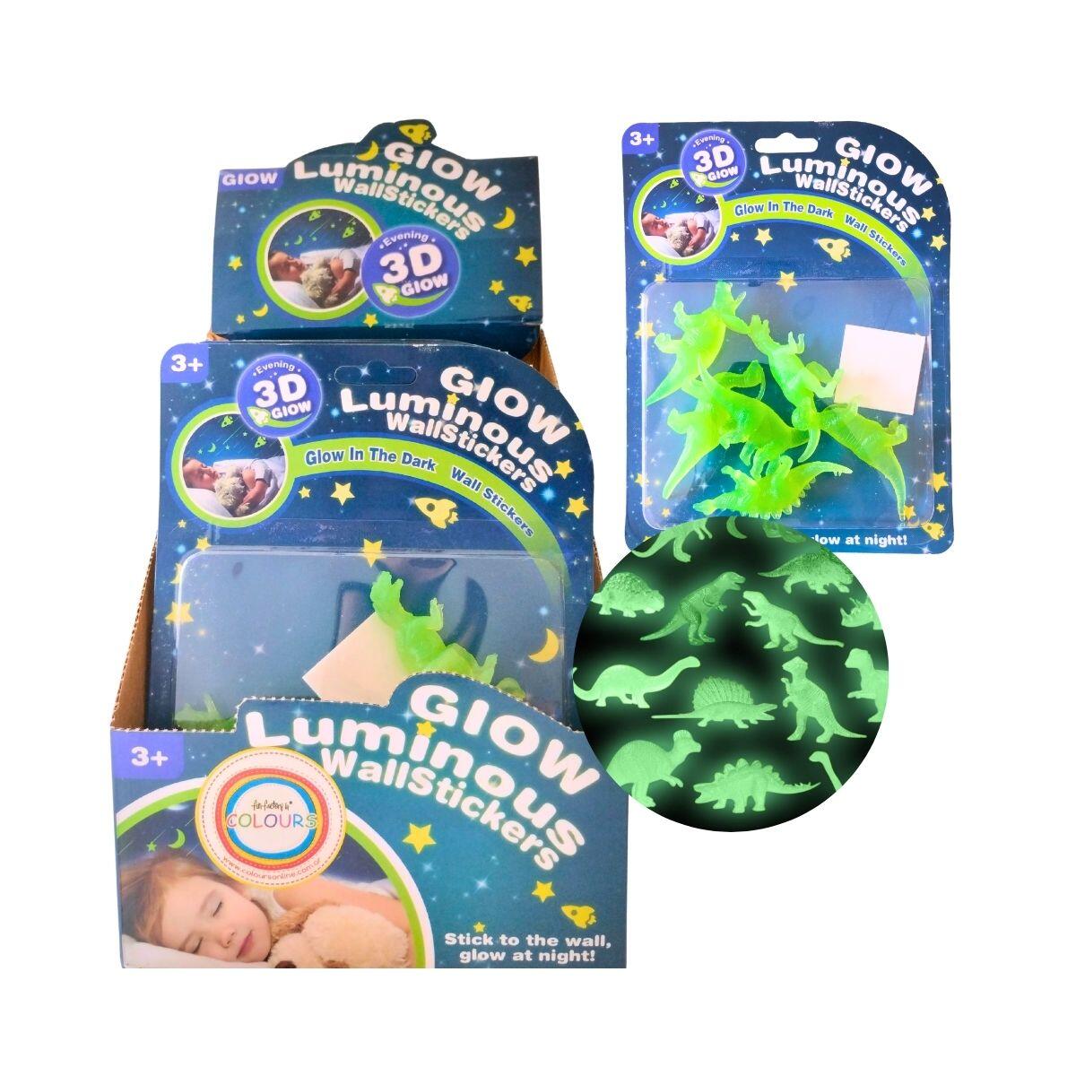 Sticker glow in the dark Dinos 3D x 6