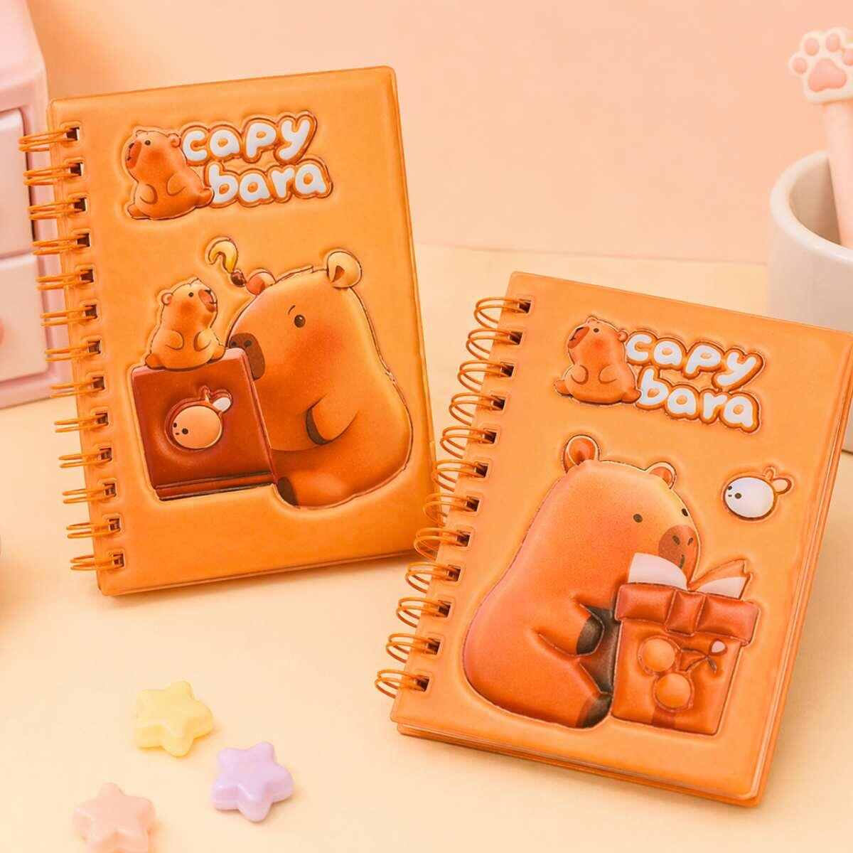 Libreta B6 Capybara 3D  c/espiral - 60 hojas rayadas