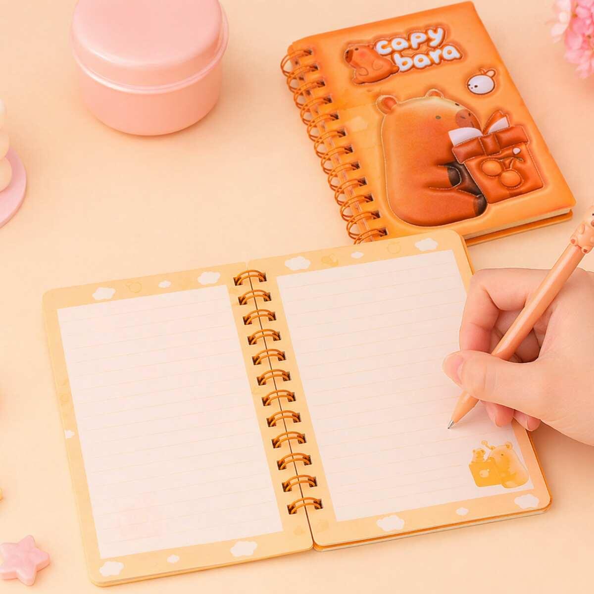 Libreta B6 Capybara 3D  c/espiral - 60 hojas rayadas