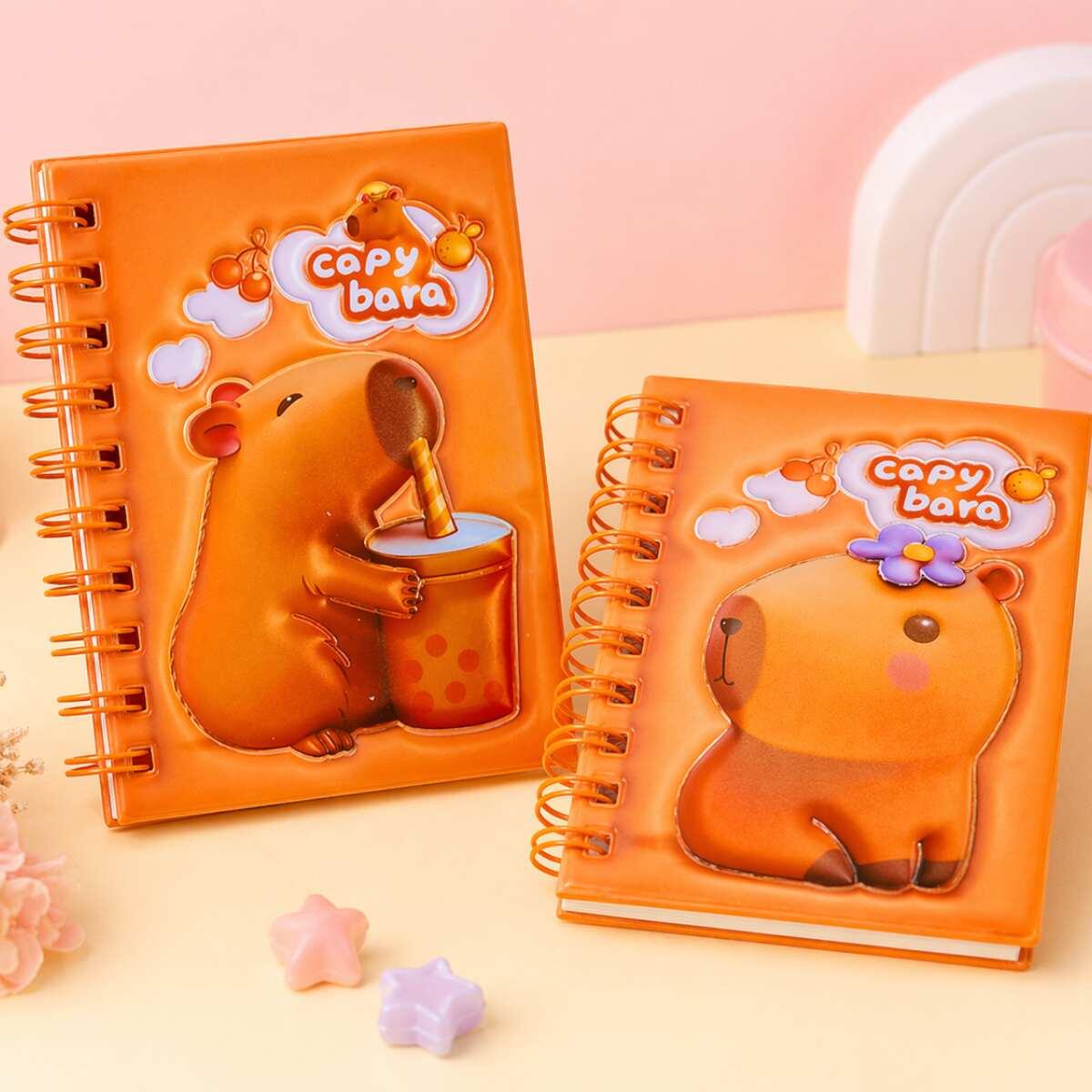 Libreta A6 Capybara 3D c/espiral - 60 hojas rayadas