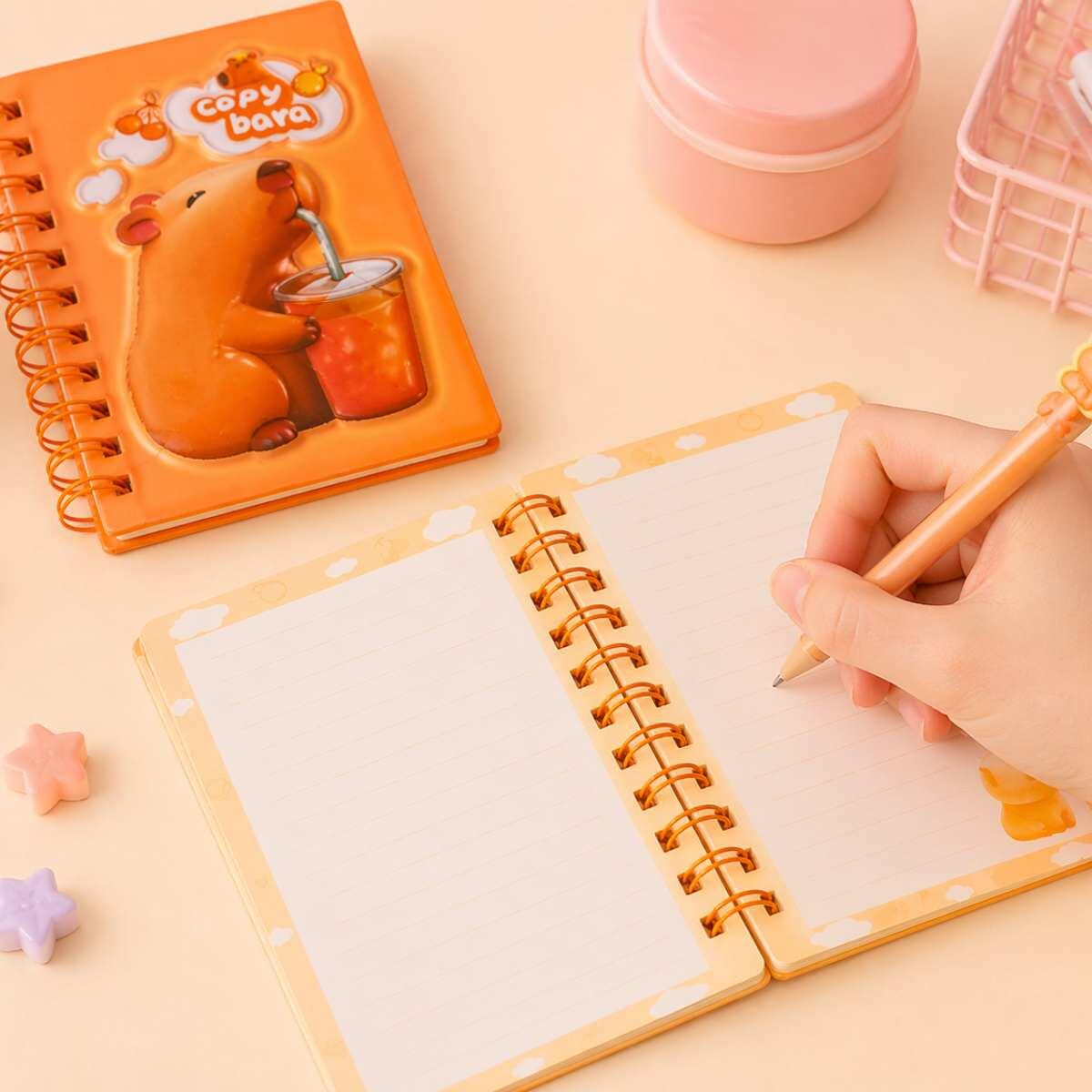 Libreta A6 Capybara 3D c/espiral - 60 hojas rayadas