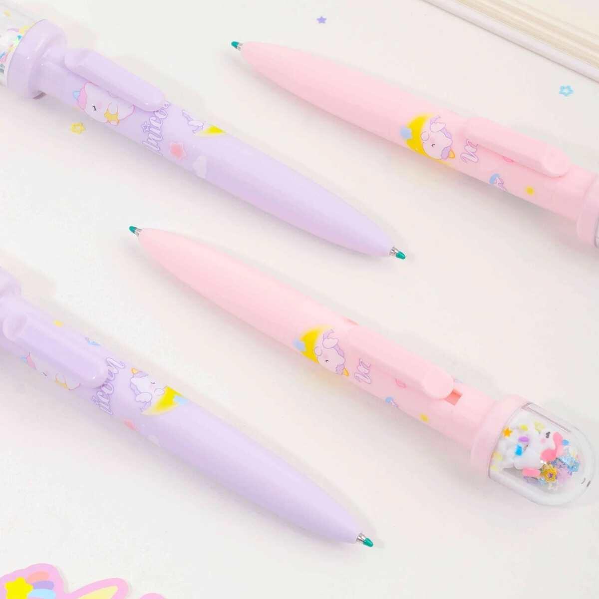 Boligrafo Unicornio c/burbuja y confetti retractil - 0.5 mm