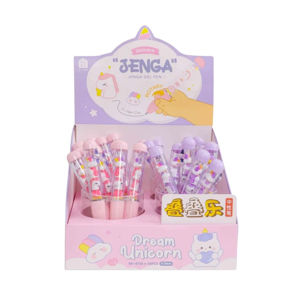 Boligrafo jenga Unicornio 2 colores - 0.4mm - Tinta azul