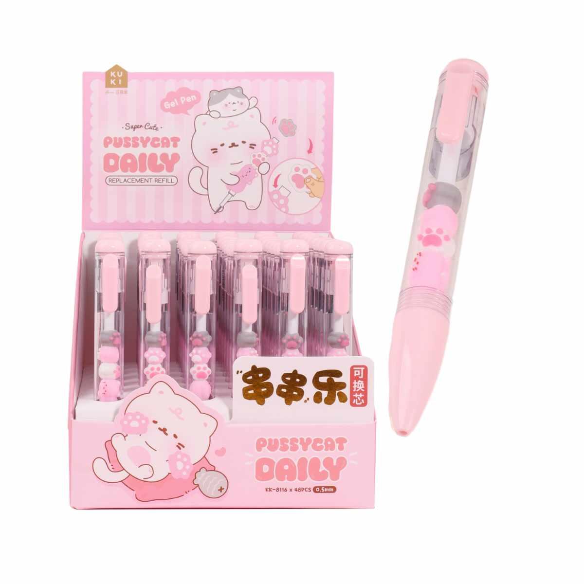 Boligrafo Jenga gatito-huella retractil c/clip