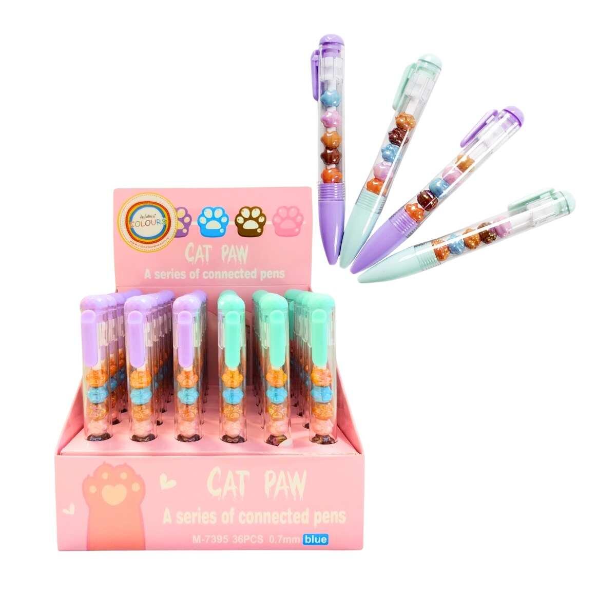 Boligrafo jenga Huellas retractil c/clip - 0.7 mm - Tinta Azul
