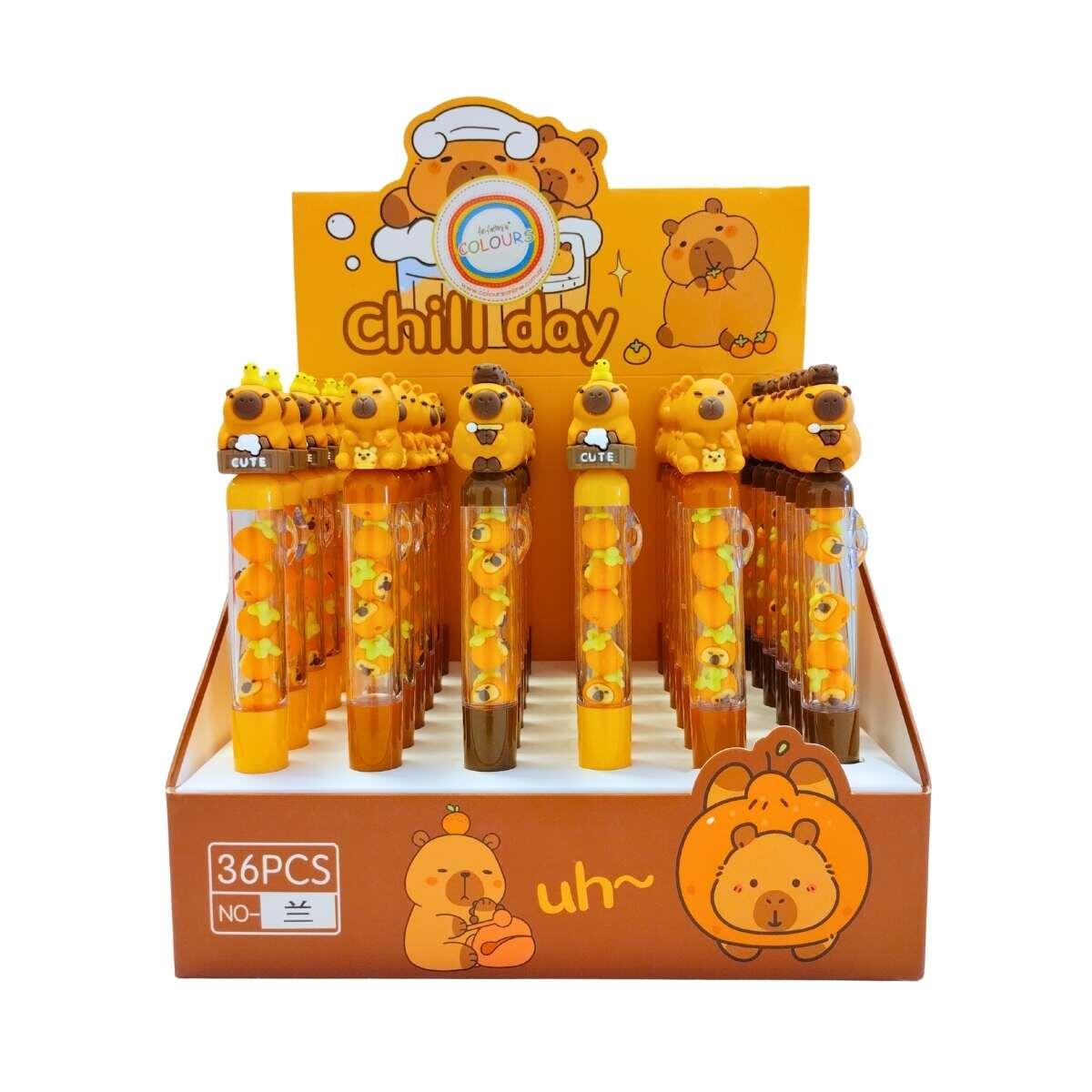 Boligrafo Retráctil c/giro jenga Capybara c/miniatura