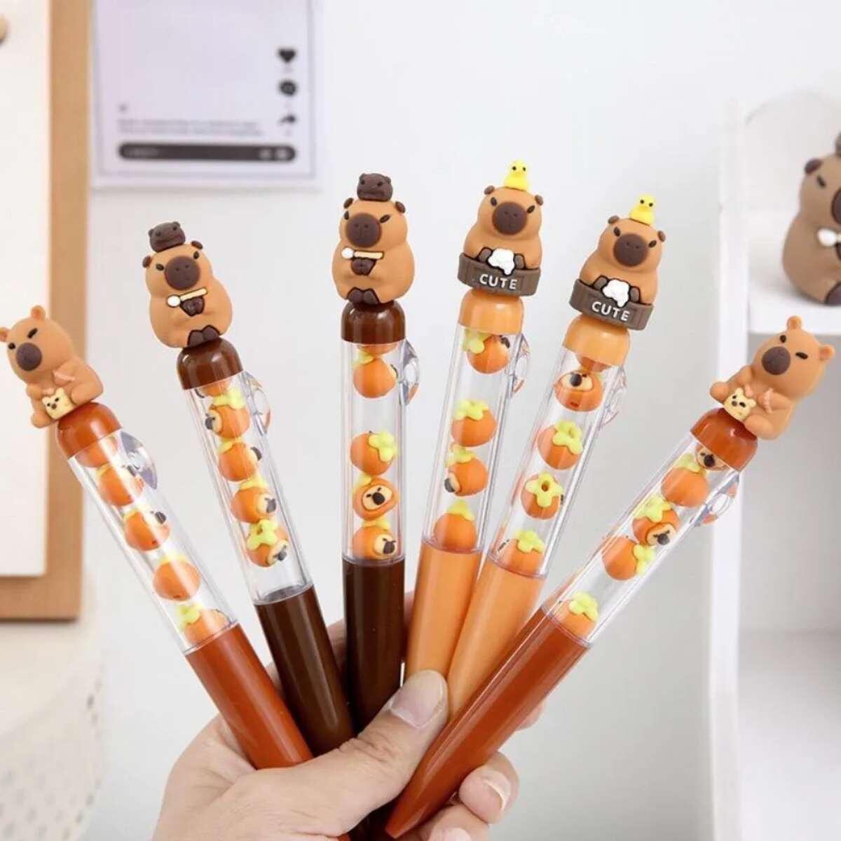 Boligrafo Retráctil c/giro jenga Capybara c/miniatura