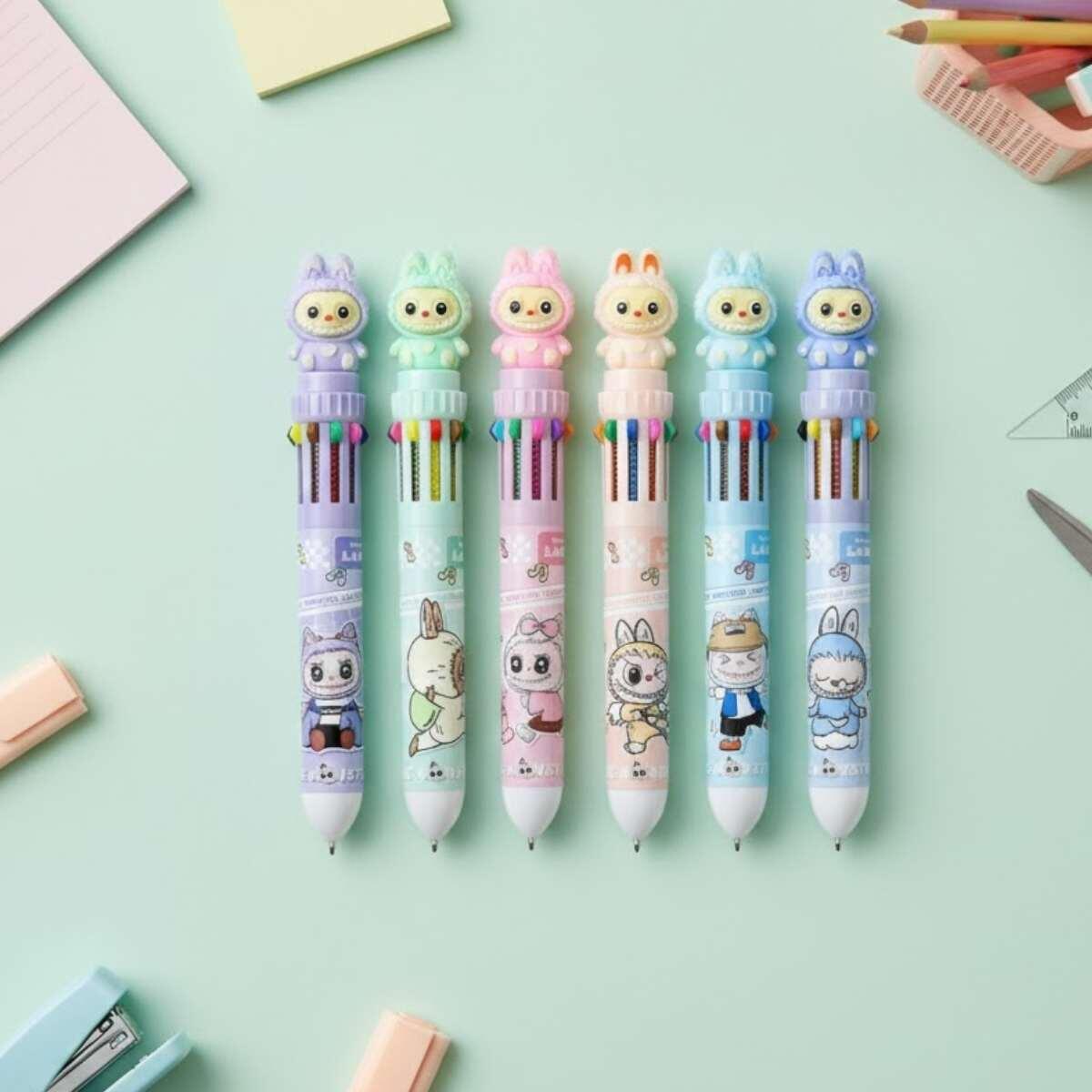 Boligrafo multi x 10 Labubu c/cuerpo estampado
