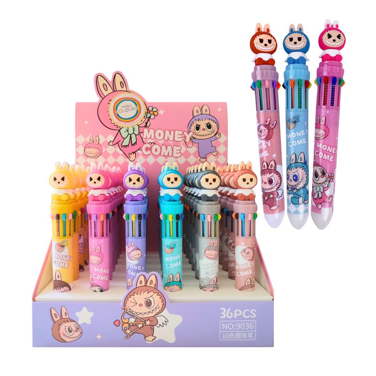 Boligrafo multi x 10 Labubu c/cuerpo estampado