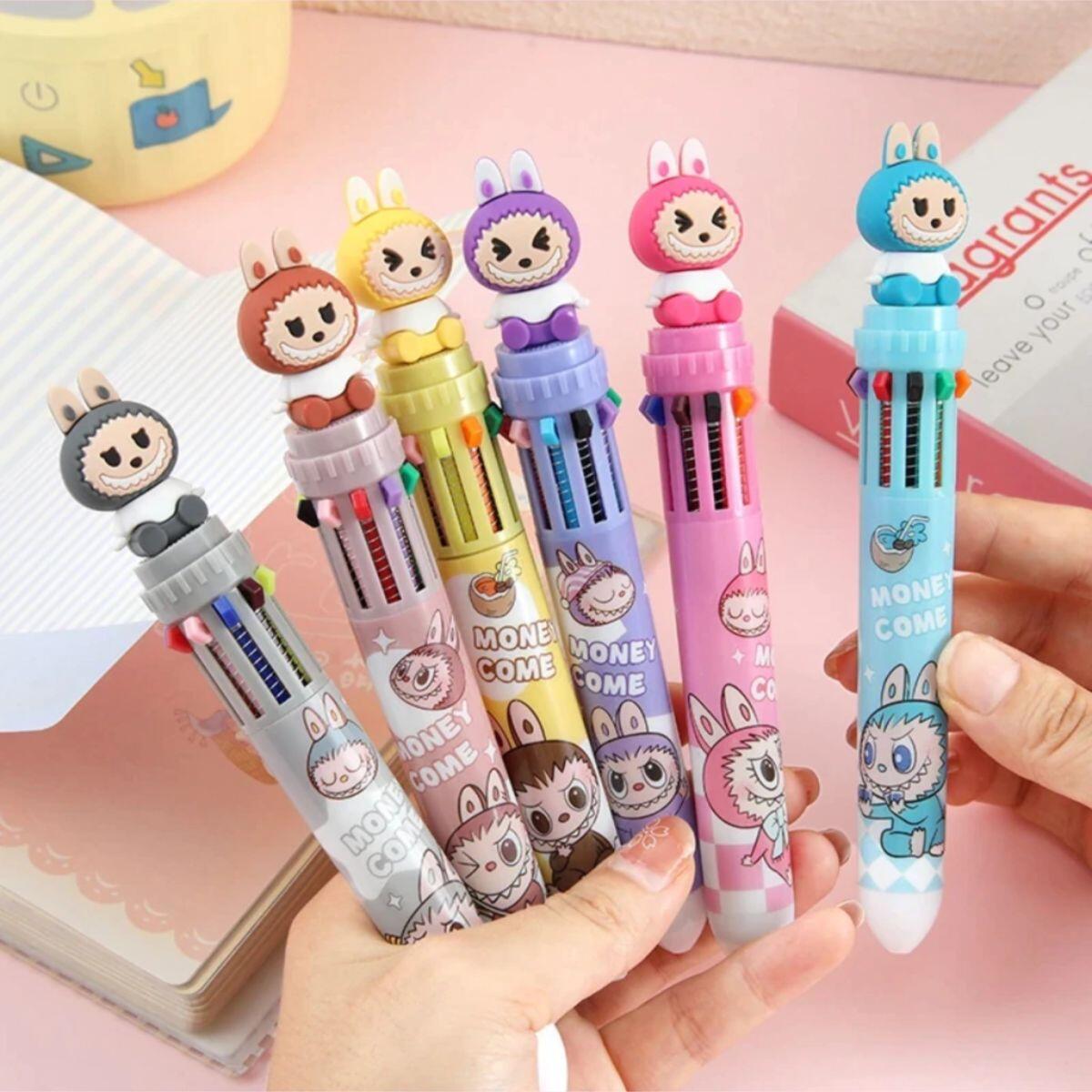 Boligrafo multi x 10 Labubu c/cuerpo estampado
