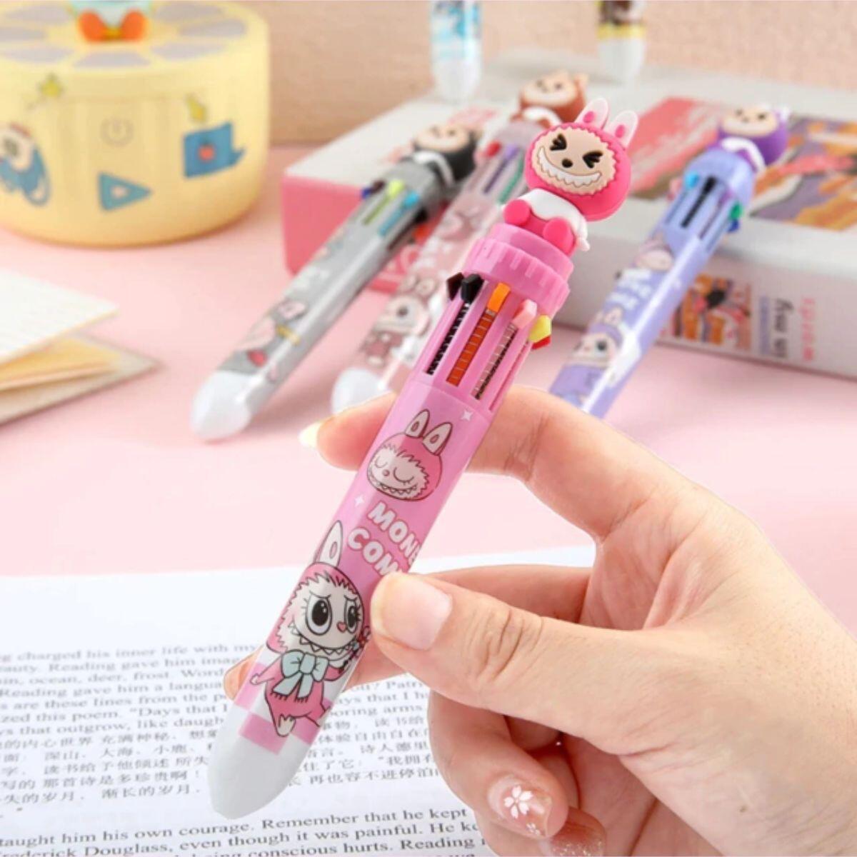 Boligrafo multi x 10 Labubu c/cuerpo estampado