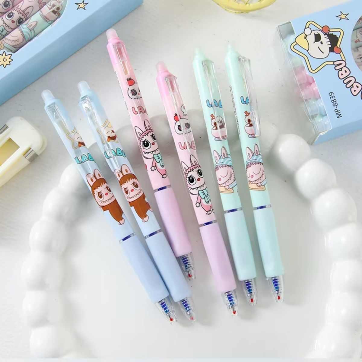 Boligrafo borrable Labubu retractil - Tinta Azul - 0.5 mm