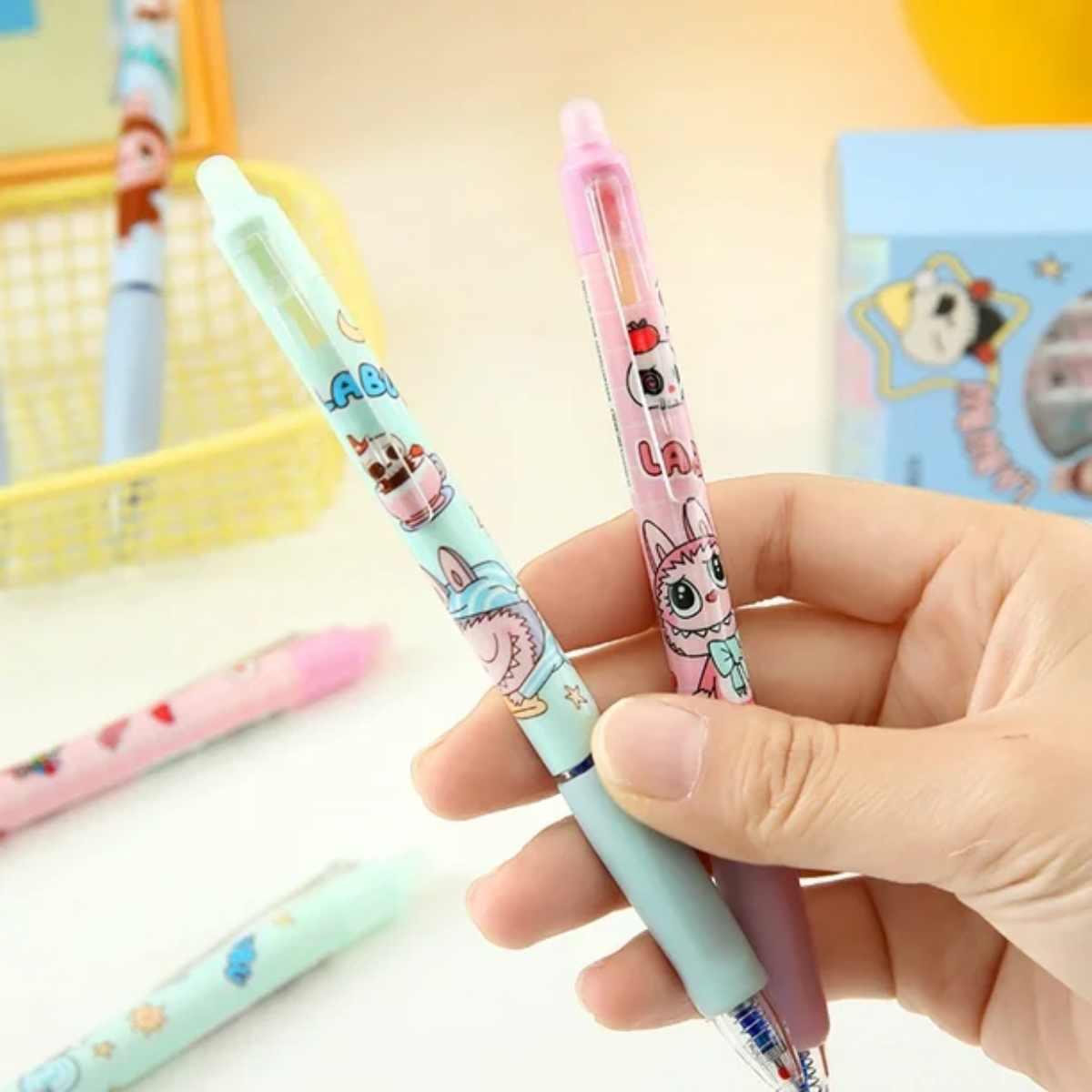 Boligrafo borrable Labubu retractil - Tinta Azul - 0.5 mm