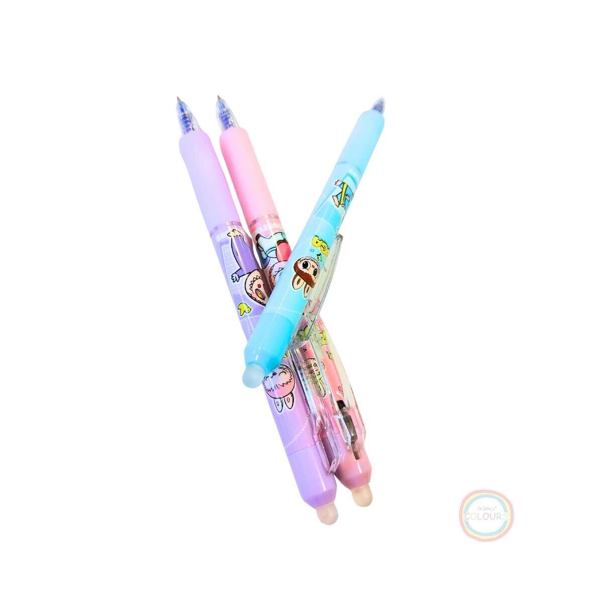Boligrafo borrable retractil Labubu Yoga - Tinta Azul - 0.5 mm