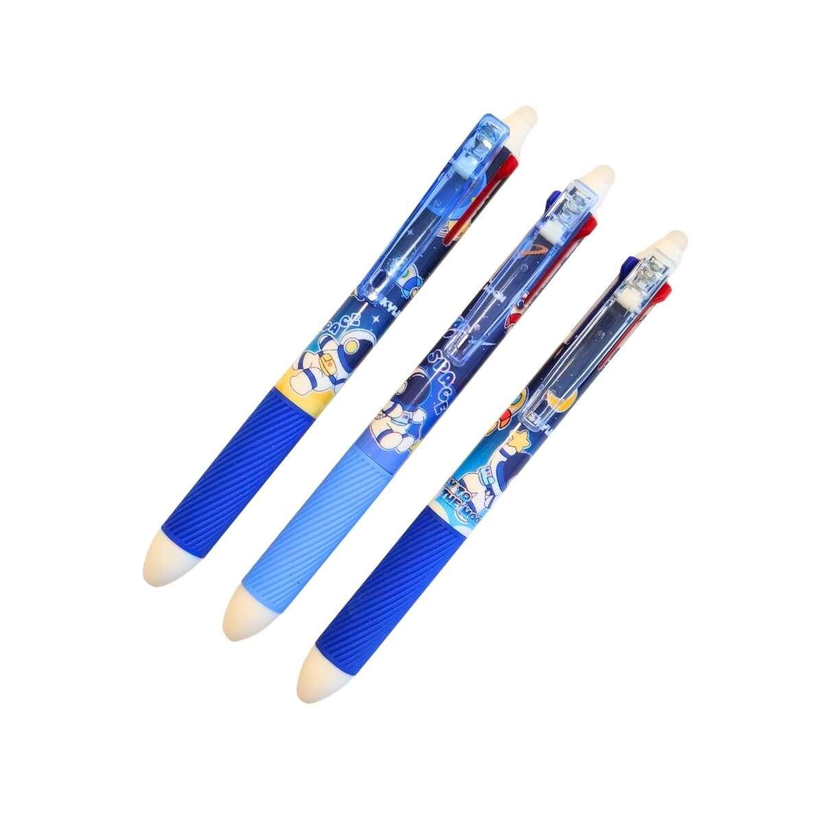 Boligrafo borrable multi x 3 retractil - Espacial 