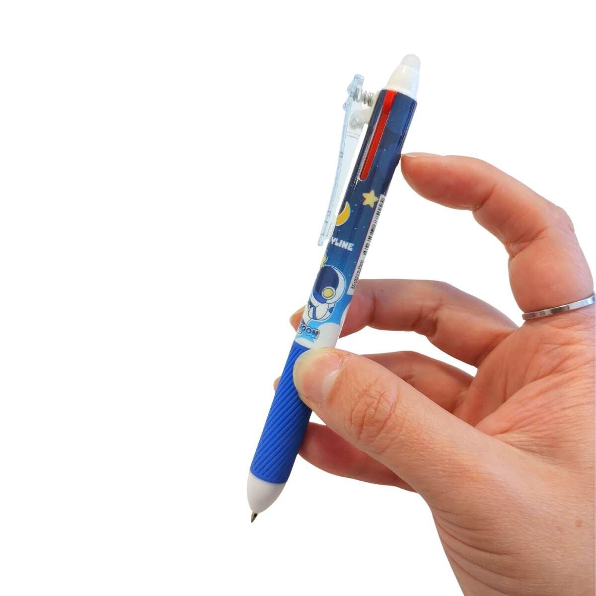 Boligrafo borrable multi x 3 retractil - Espacial 