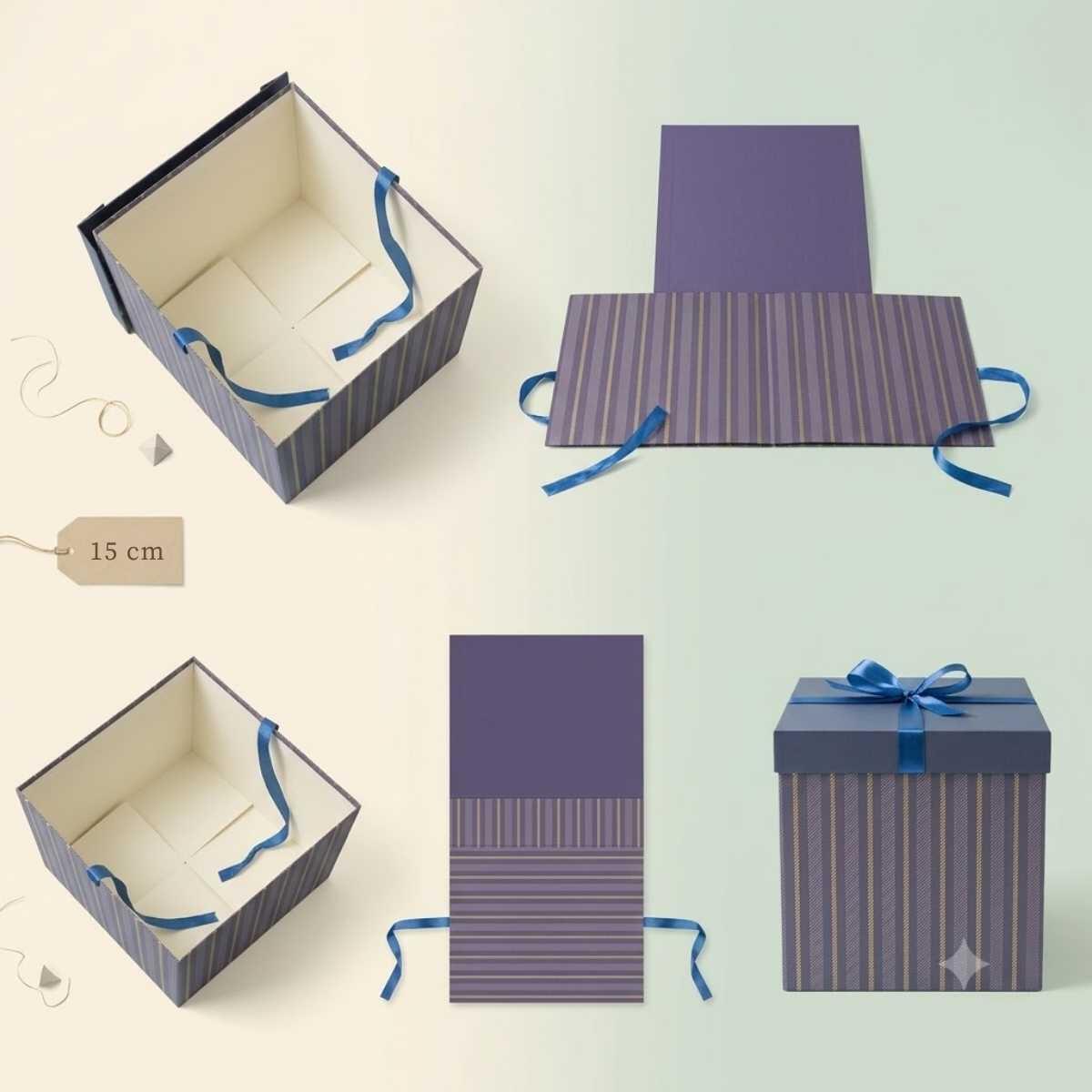 Caja de regalo Lineas 15x15cm
