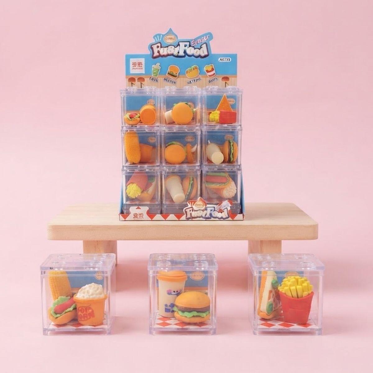 Goma Fast Food x 2 en caja transparente lego