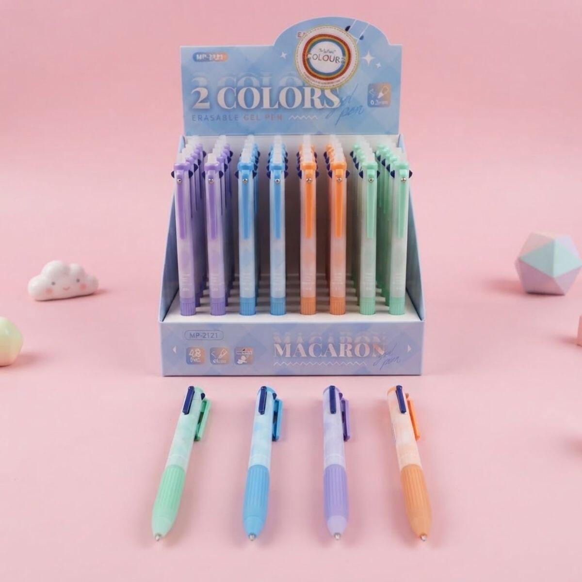 Boligrafo borrable pastel multi x 2  Azul y Negro - 0.5 mm