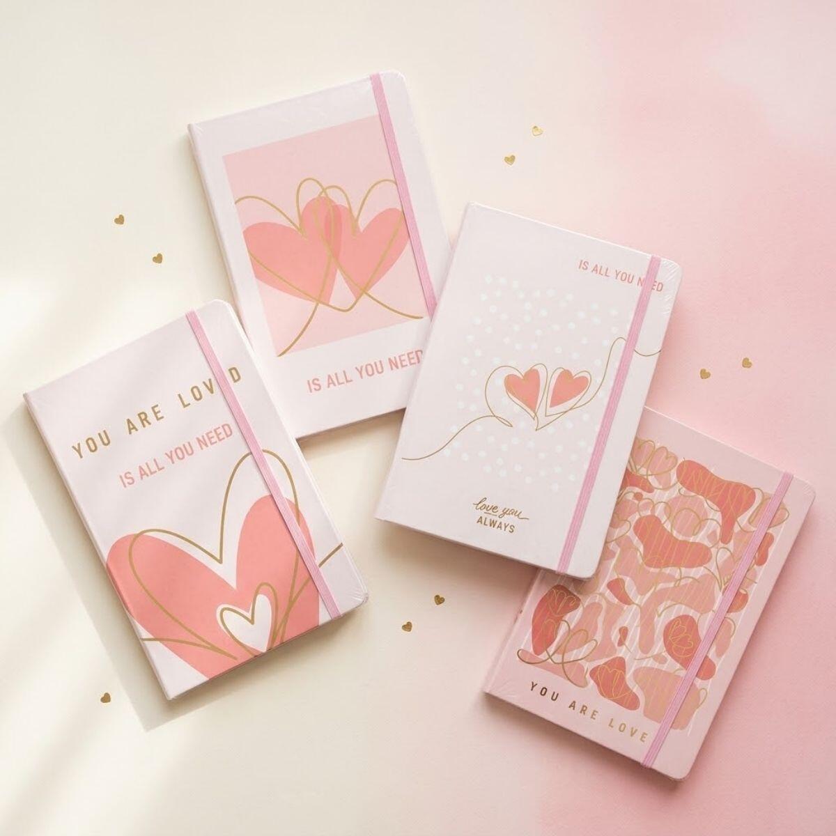 Libreta A5 Corazones - 80 hojas rayadas
