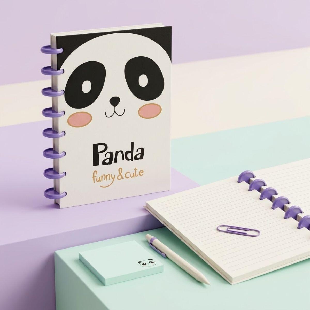 Libreta A5 inteligente Panda - 80 hojas rayadas
