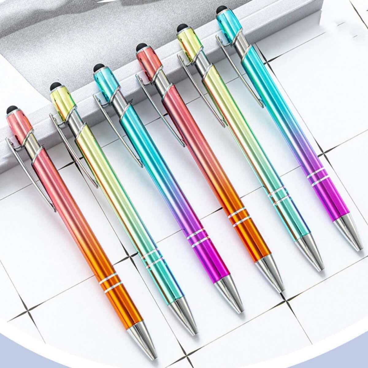 Boligrafo metal touch  colores tornasolados retractil c/clip
