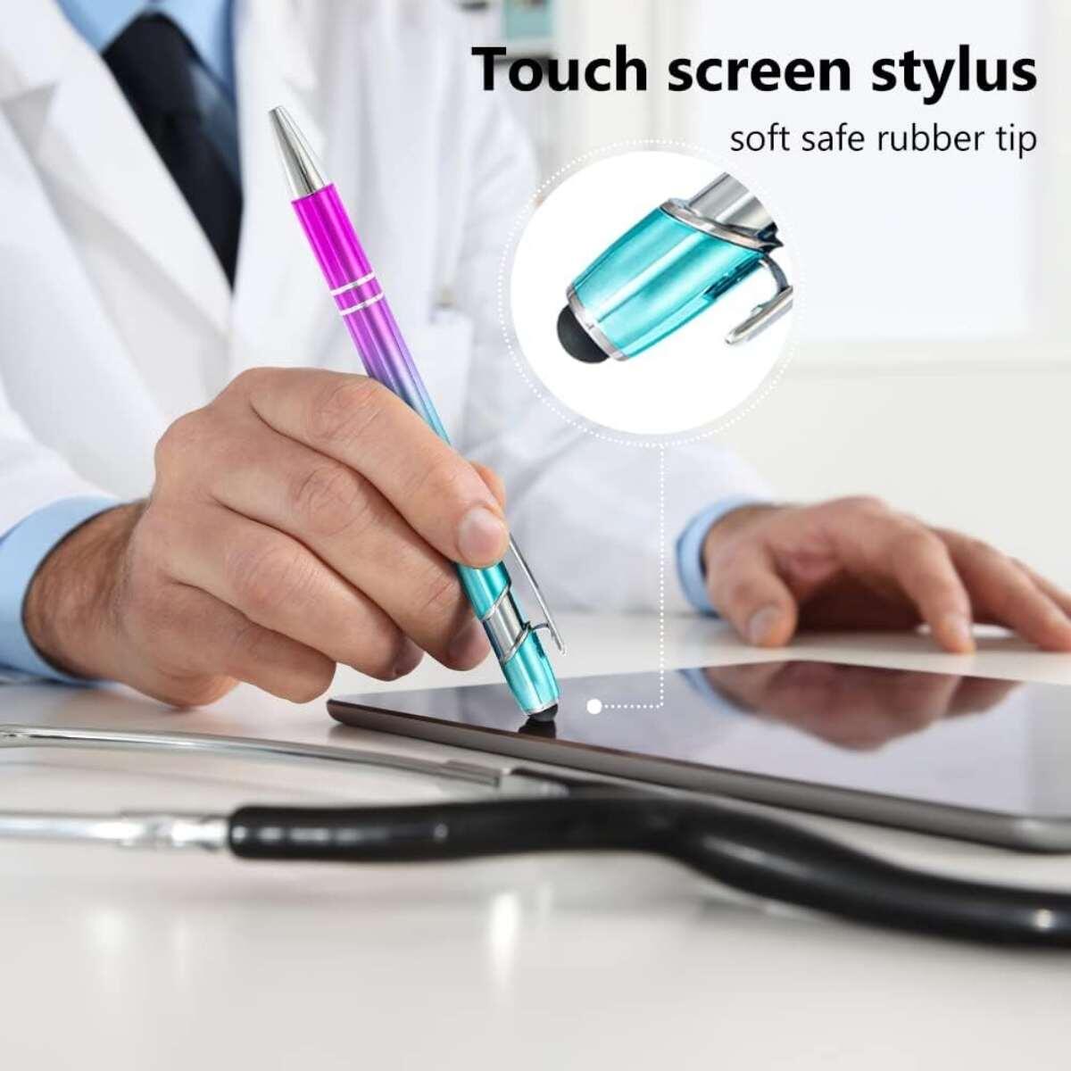 Boligrafo metal touch  colores tornasolados retractil c/clip