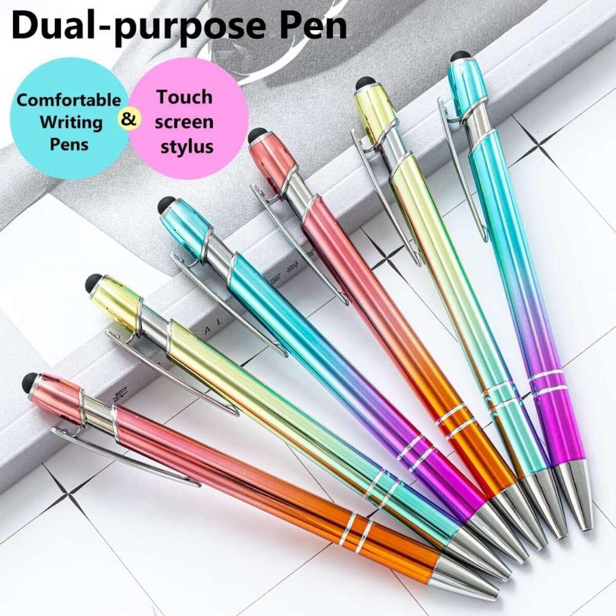 Boligrafo metal touch  colores tornasolados retractil c/clip
