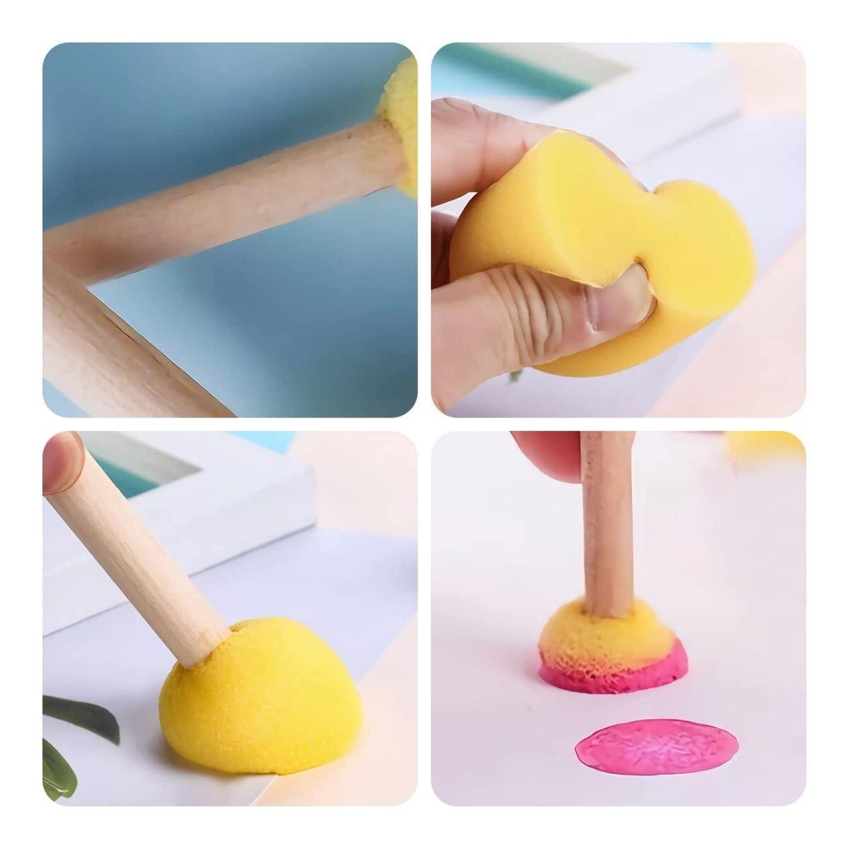 Set para pintar x 5 - 3 pinceles + 2 esponjas