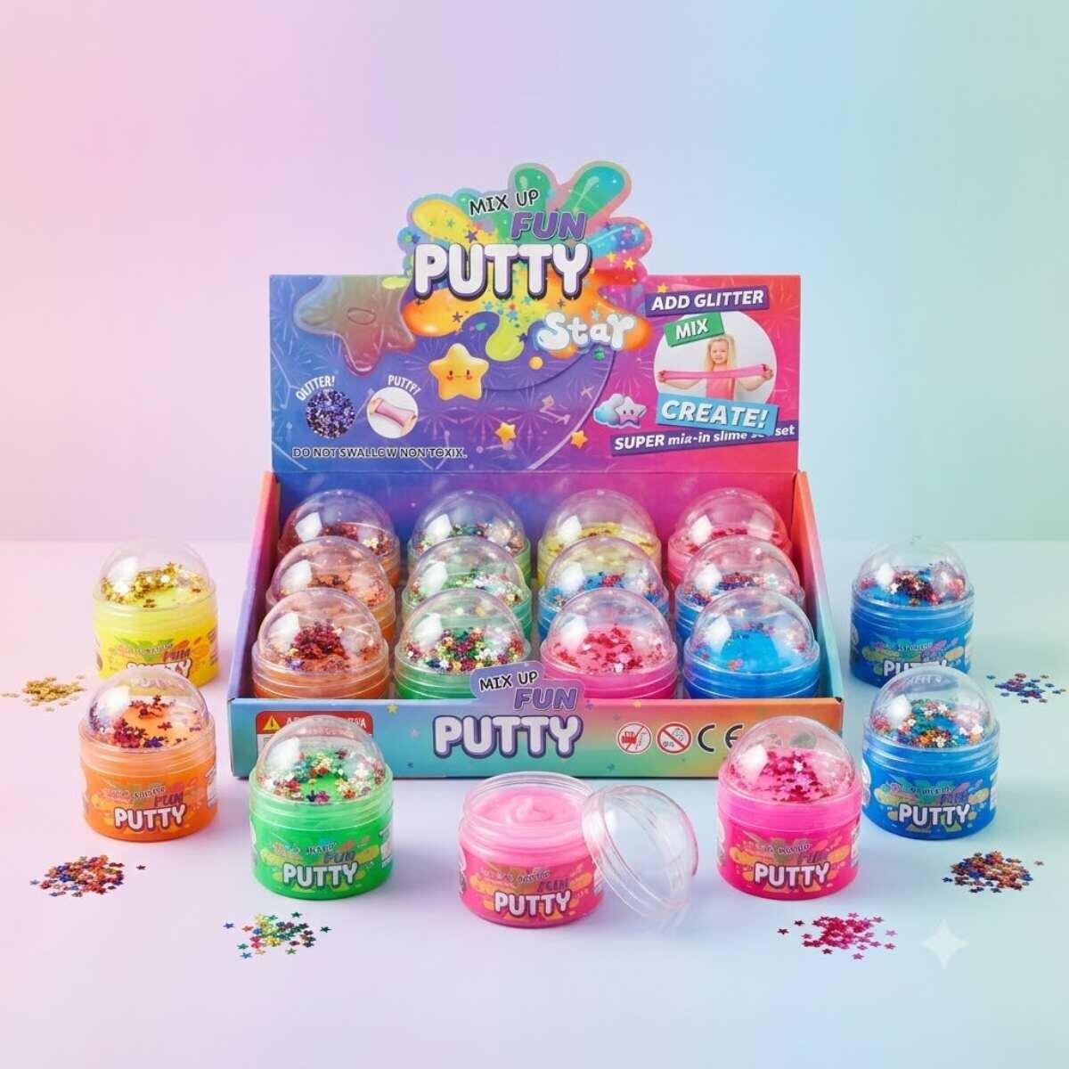 Slime c/glitter y confetti Estrellas