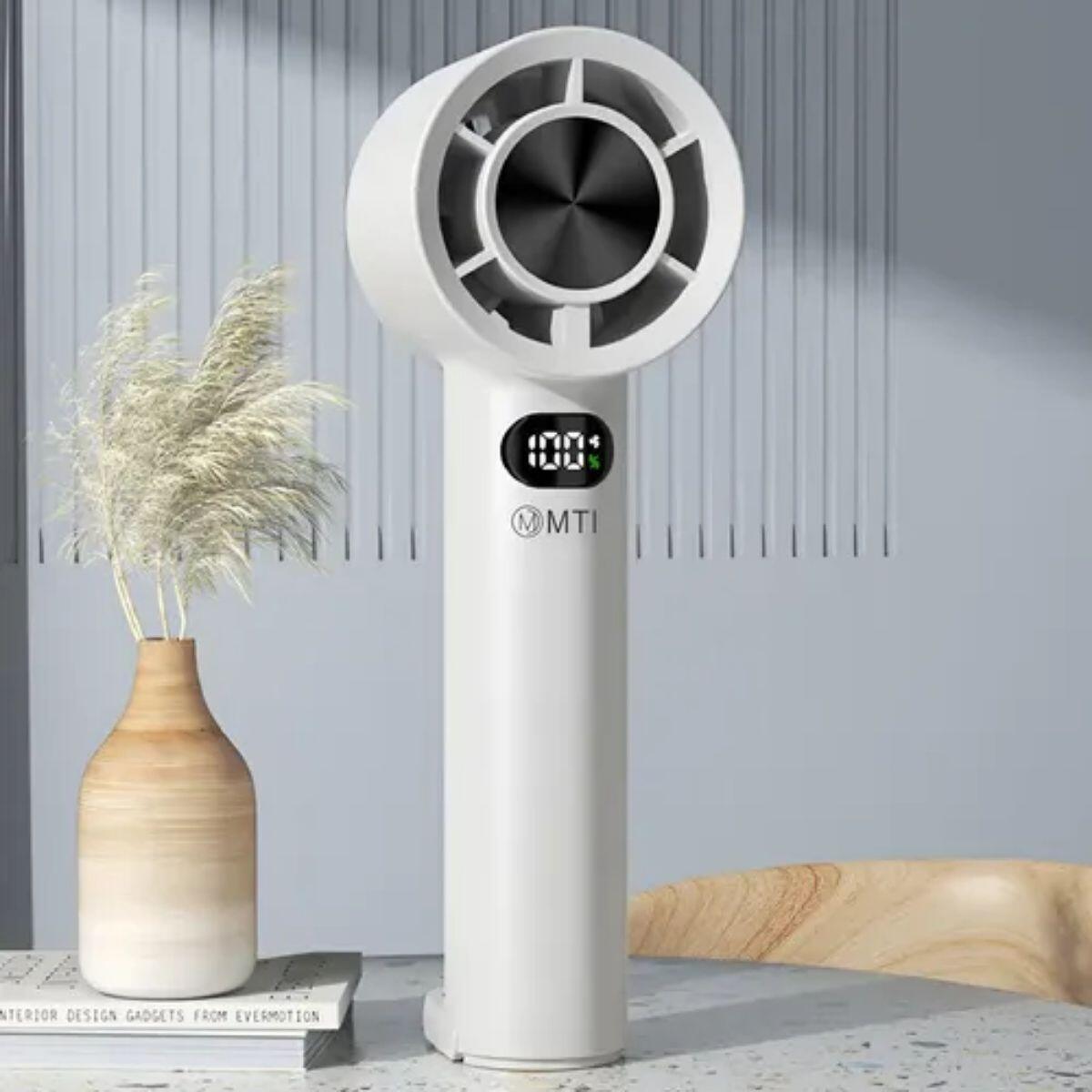 Ventilador de mano con velocidad variable + cable USB + base