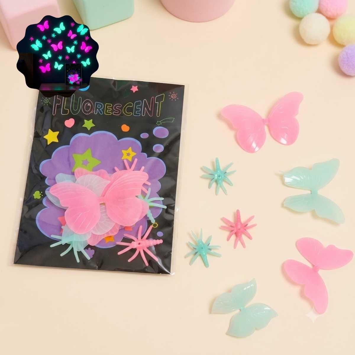 Sticker Glow in the dark Mariposas grandes pastel