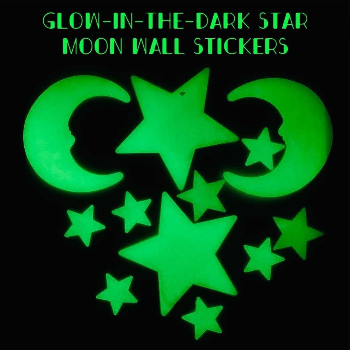 Sticker Glow in the dark Luna y Estrellas