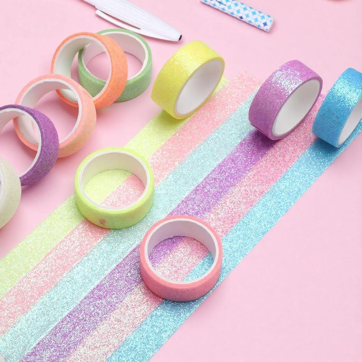 Cinta Washi c/brillo color pastel